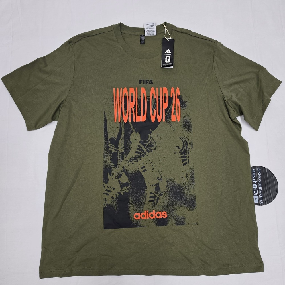 Adidas FIFA World Cup 26 Tour Tee Olive Strata Soccer KH3681 Men's Size XLarge